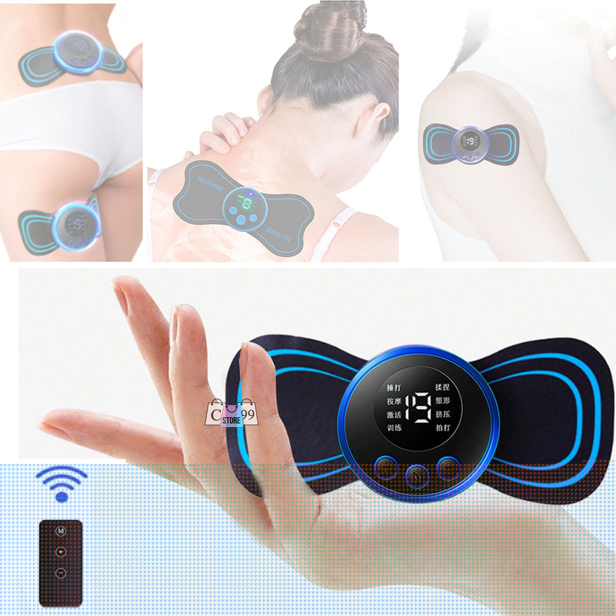 MINI MASAJEADOR CERVICAL ELÉCTRICO RECARGABLE USB + CONTROL EXTRA